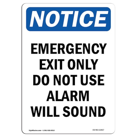 Signmission OSHA Sign, Emergency Exit Do Not Use, 5in X 3.5in Decal, 10PK, 3.5"W, 5" L, Portrait, PK10 OS-NS-D-35-V-11817-10PK
